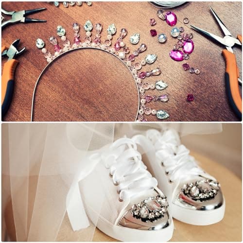 QUARKZMAN 20pcs Strass à Coudre Forme Larme - 14x10mm Plat Dos Verre Cristal en Or Broche Réglage pour Artisanat, DIY Bijoux, Vêtements Décorations (AB Couleur)