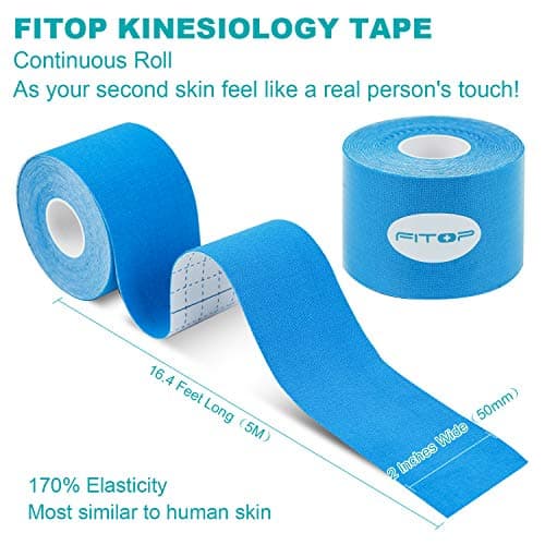 PHYTOP Bande Kinesiologie Tape 12 rouleaux Strap Kinesiologie en couleurs mélangées arc-en-ciel, K Tape pour le Sport, Support Musculaire et Articulaire