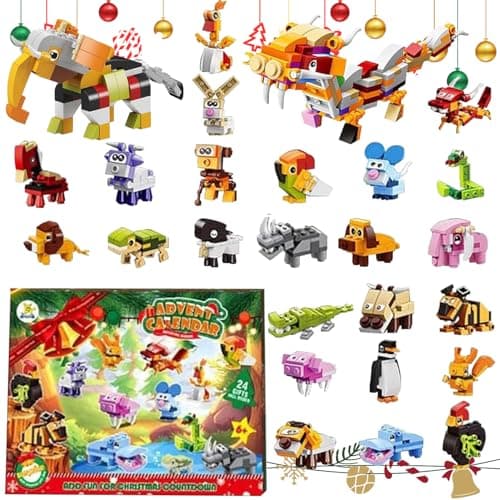 Bloc de Construction Noël pour Enfants 2024, Bloc de Construction de Noël 2024 DIY, Noël 2024 Bloc de Construction D'animaux, Noël 2024 Jouet de Construction pour Enfant, Jouet de Construction Noël