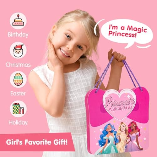 COCO&Friends Jouet Fille 5 6 7 ans Diamond Painting Enfant avec Foil Stickers, Activites Manuelles pour Enfants Princesse Habiller Livre de Coloriage, Cadeau Fille 5 6 7 ans Anniversaire Noël