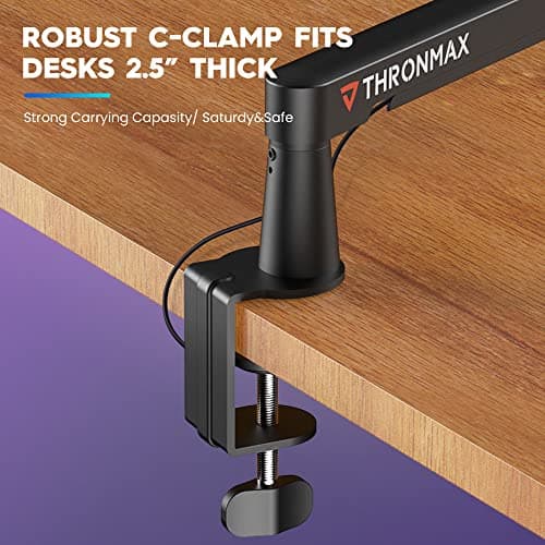 Bars Micro, Support de Microphone ajustable à profil bas avec gestion des câbles pour Blue Yeti HyperX Quadcast Shure Rode Razer Seiren Mini SoloCast Elgato Wave,Boom arm universel,Noir