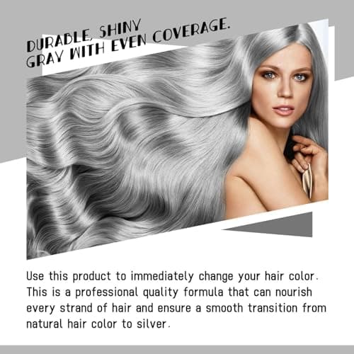 Gotysles Lot de 5 teintures pour cheveux gris, crème colorante pour cheveux gris, crème colorante professionnelle pour cheveux gris, crème colorante instantanée pour cheveux gris, 100 ml (argent, 5