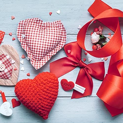 G2PLUS Ruban Satin Rouge 22 M Ruban Satin 40mm Ruban Cadeau Rubans Couture Pour la Décoration Saint-Valentin de la Maison de Mariage et L'emballage de Cadeaux
