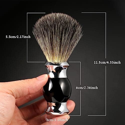 GRUTTI- Ensemble de blaireaux de rasage haut de gamme, avec porte-brosse et brosse luxueux, rasoir 3 couches pour ensemble de rasage