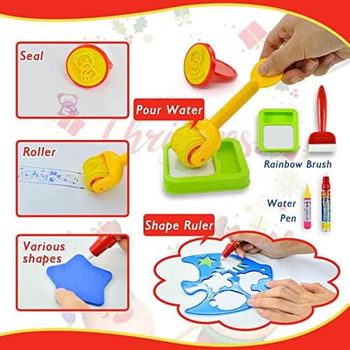 Cadeau Enfant 1-3 Ans - Tapis Dessin Eau Jouet Bebe 1 2 3 Ans, Jouets Educatifs pour Enfants Coloriage Géant Tapis de Peinture Cadeau pour Garcons Filles