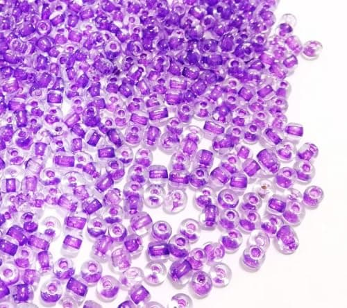 Perlin 30000pcs Perles de rocaille Perles de 2 mm Améthyste Violet Intérieur Couleur Perles de verre Perles de verre 11/0 Perles de textile,