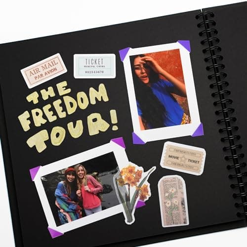 Vienrose 18 x 18 cm Album Photo Scrapbooking Vide en Papier Kraft à Couverture Rigide, Livre Photo avec 40 Pages pour Mariage, Voyage, Bebe, Noir