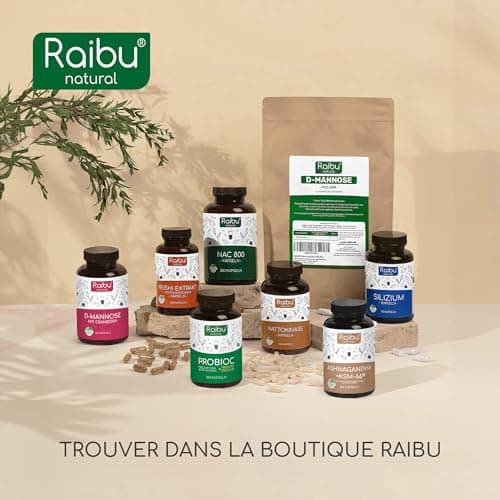 Raibu Ashwagandha KSM-66 200 Gélules - Jusqu'à 7% Withanolides - 1334mg par dose journalière du Complexe Ashwagandha - Sans Additifs Artificiels - Vegan, Naturel, Testé en laboratoire