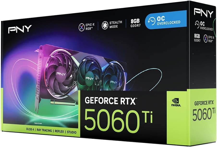 PNY Carte Graphique GeForce RTXTM 5060 Ti 8Go ARGB OC Triple Fan DLSS 4