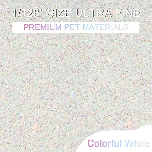 Ceya 100 g de poudre de paillettes ultra fines colorées blanches irisées 0,2 mm pour slime résine époxy pour nail art, festival, maquillage, scrapbooking, cartes de mariage, bijoux, peinture