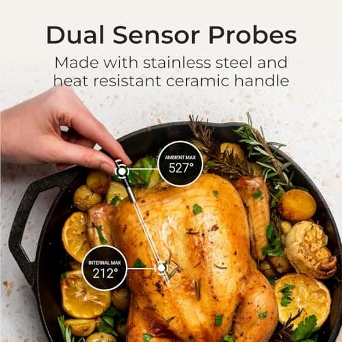 MEATER Plus | Jusqu'à 50m Longue Portée Thermomètre à Viande Intelligent Sans Fil Pour Gril, Four, Cuisine, Barbecue, Rôtissoire avec Connectivité Bluetooth et WiFi