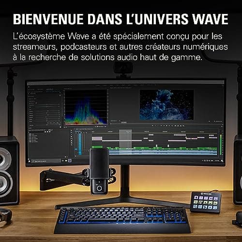 Elgato Wave Mic Arm LP - Perche de micro haut de gamme compacte avec passe-câbles, pince pour bureau, fixation polyvalente, entièrement réglable, idéale pour podcasts, streaming, jeux, télétravail