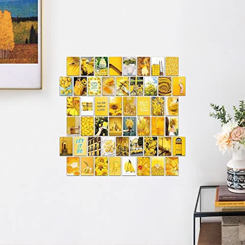 CLVPAI Kit Collage Mural-Aesthetic Affiche de Carte,ensemble d'impression de collage,impression d'art de mur pour les filles garçons de VSCO (joyeux)