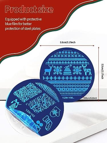EBANKU 10 Pièces Nail Art Stamping Plaques, Plaque Stamping Nail Art Flocon De Neige Bonhomme De Neige Plaques d'Estampage d'Ongles pour Femme Filles Nail Décoration(B)