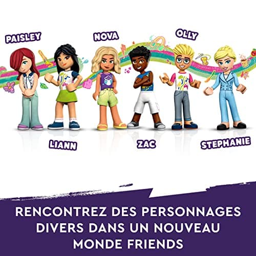 LEGO 41748 Friends Le Centre Collectif de Heartlake City, Jouet Modulaire avec Studios d'art et d'Enregistrement, Salle de Jeux, Pickle Le Chien et Plus, Cadeau pour Enfants