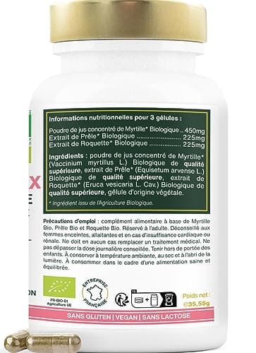 Cheveux BIO | Force & Croissance | Stimule la Pousse, Fortifie les Cheveux | Myrtille, Prêle, Roquette | 90 gélules de 300mg | Qualité Supérieure