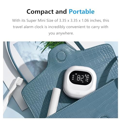 Mesqool Réveil Vibrant pour Les Gros Dormeurs, Réveil avec Batterie Rechargeable, Vibration Réglable, sans Fil, Double Alarme, Rétroéclairage, Réveil Numérique Portable de Voyage pour Malentendants