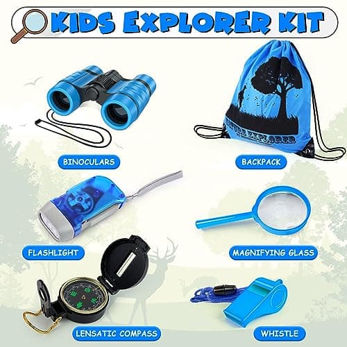 ESSENSON Kit d'exploration pour Les Enfants, Ensemble Explorateur Extérieur Jouets, Cadeau de Jouets d'extérieur pour Les 3 4 5 6 7 8+ Ans garçons Filles Enfants