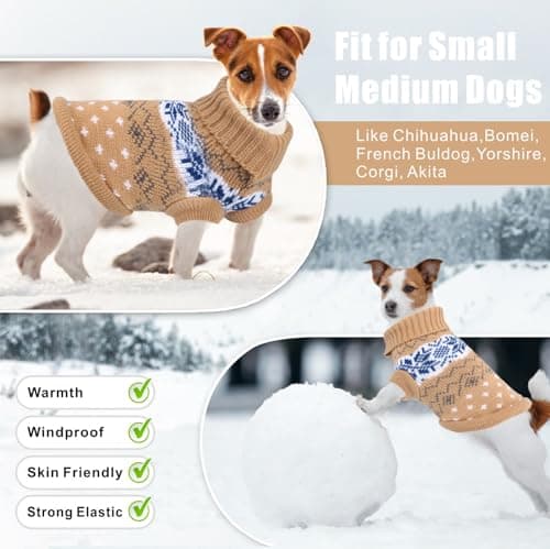 Idepet Chien Pet Pull, Hiver Chaud Chien Chat Cavaliers Vêtements, Confortable Manteau pour Animaux De Compagnie Costume Chiot Jumper Chaton Pull Vêtements pour Petits Chiens Moyens Grands Chats