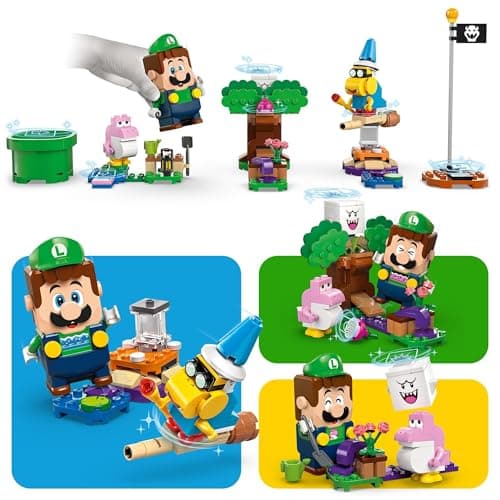 LEGO Super Mario Les Aventures de Luigi Interactif - Cadeau Nintendo pour Enfants Garçons et Filles Passionnés de Jeux Vidéo de 6 Ans et Plus - Set de Jardin - Bébé Yoshi Rose 71440