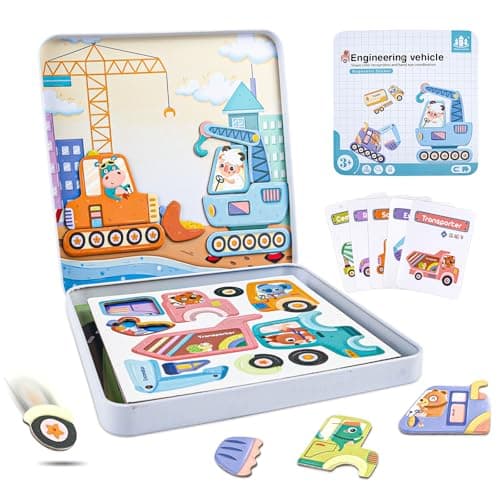 ASTARON Coffret de Jeu de Puzzles magnétiques pour Tout-Petits, Jeu éducatif de Voyage en Avion pour Les Enfants, avec 2 scènes et 38 Casse-tête magnétiques Cadeau d'anniversaire pour Les Enfants