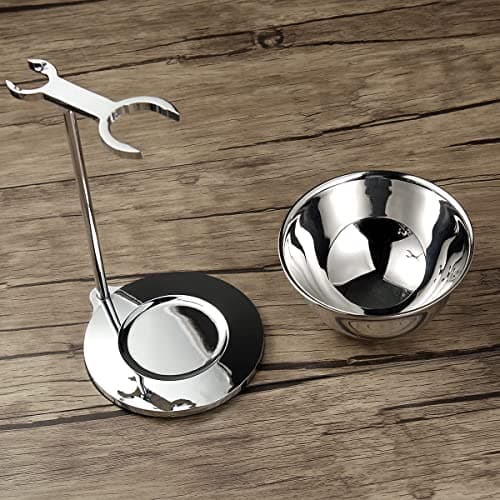 GRUTTI- Ensemble de blaireaux de rasage haut de gamme, avec porte-brosse et brosse luxueux, rasoir 3 couches pour ensemble de rasage