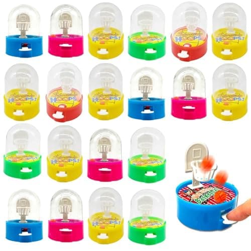 Fokroin 20 Pcs Mini Finger Basketball Jeu de tir Jeu de Basket-Bal, Jouets de Flipper de Doigt, Fête d'anniversaire pour Enfants Favorise Remplisseuses de Sacs Remplisseur de Bas de Noël