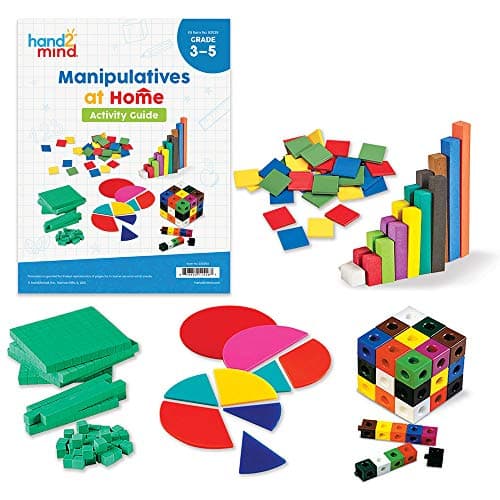 Learning Resources Kit de matériel de manipulation à domicile, objets mathématiques à manipuler pour l’apprentissage à domicile avec des cubes à emboîter, des cubes de base 10, 8+