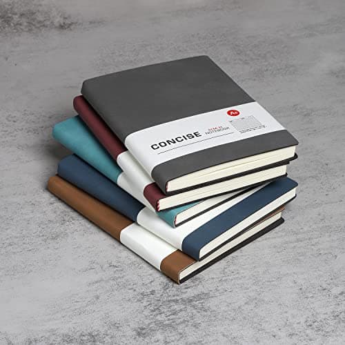 A6 Carnet de Notes Cahier En Cuir PU, Carnet Ligné A6 Papier Crème, Cahier de Travail 10,5 * 14 cm, Journal de Voyage Pour Études Bureau École Rédaction Prise de Notes, Rouge 6pcs