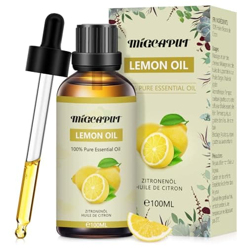 MIGCAPUT Huile Essentielle de Citron 100ML, Huile Essentielle Citron Aromathérapie 100% Naturelle pour Diffuseur, Humidificateur, Huile de Citron de Qualité Premium, Idéal pour Soins, Apaisant, Bain