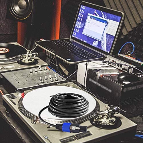 Giyofom Paquet de 2 Câbles Mâles Speakon de 25 Pieds Vers Speakon, de Câble de Haut-Parleur DJ de Calibre 12 AWG Professionnel avec de Verrouillage