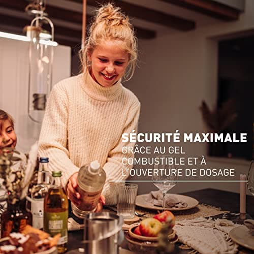 höfats - Bioéthanol Gel Organique, Gel Combustible - 6X Bouteilles à 1000 ML - Accessoire pour recharger Spin 90/120 feu de Table, sans Odeur ni fumée