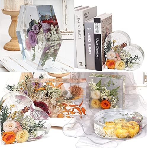 Yayatty Serre-livres Moule pour Resine Epoxy Grand Rectangle Moules en Résine Moulle Silicone Resine Epoxy pour La Préservation Des Fleurs, Décorations pour La Maison, Serre-livres