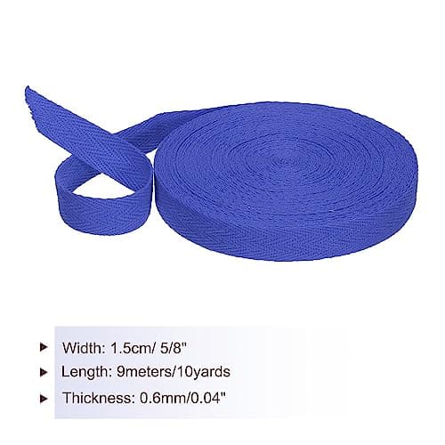 PATIKIL Sangle Sergé Coton 15mm(5/8") 9m(10 Yards) Coton Ruban Biais Lien Ruban Chevron Sangle Couture pour Couture Cadeau Emballage Artisanat DIY Foncé Bleu