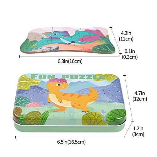 BBLIKE Puzzle Enfant 2 3 4ans, 5 Niveaux de Difficulté Différents Jouet Puzzle pour Enfants, Jouet Puzzle en Carton Éducatif Parfait pour Garçons Filles de 2 Ans +(Dinosaure)