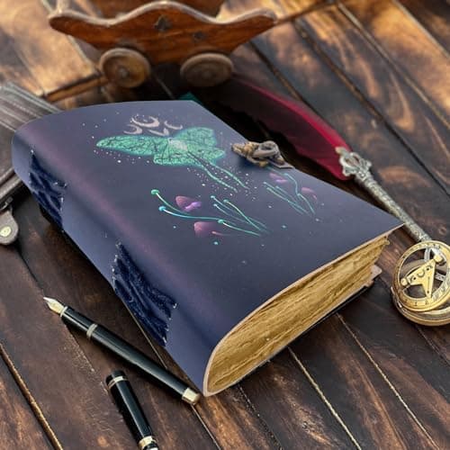 Urban Leather Papillon Journal intime vintage pour homme et femme pour écrire, dessin d'artiste, carnet de croquis, carnet de voyage, carnet de notes pour elle et lui, couverture épaisse non doublée
