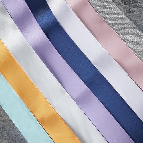 Chenkou Craft Rubans de satin solides assortis de 40 m de long pour loisirs créatifs, décoration de fête, emballage (mélange, 25 mm)