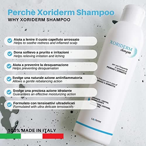 Xoriderm Shampoo délicat et utile en cas de psoriasis et de dermatite du cuir chevelu, et en cas de démangeaisons et de rougeurs de ce dernier
