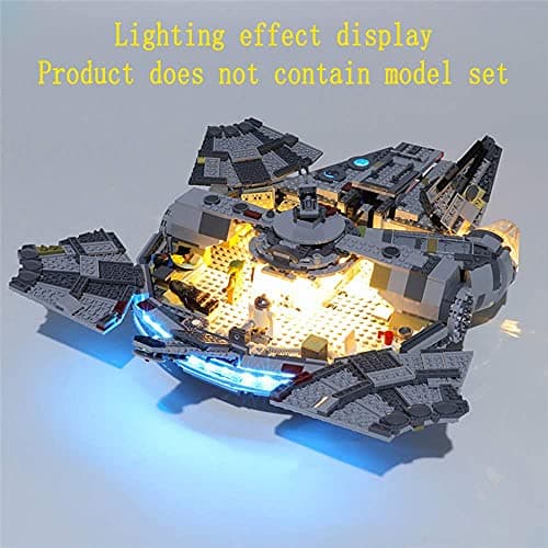 GEAMENT 2019 Jeu De Lumières pour Star Wars Millennium Falcon (Faucon Millenium) - Kit D'éclairage LED Compatible avec Lego 75257 (Modèle de Bloc Non Inclus)