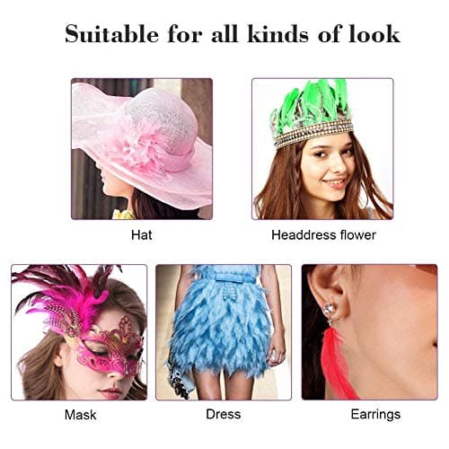 Suneast Lot de 300 Plumes d'oie pour Loisirs Créatifs, Attrape-Rêves, Boucles d'oreilles, Mariage, Festival, Décoration de Fête Prénatale - Blanc, 5-8cm