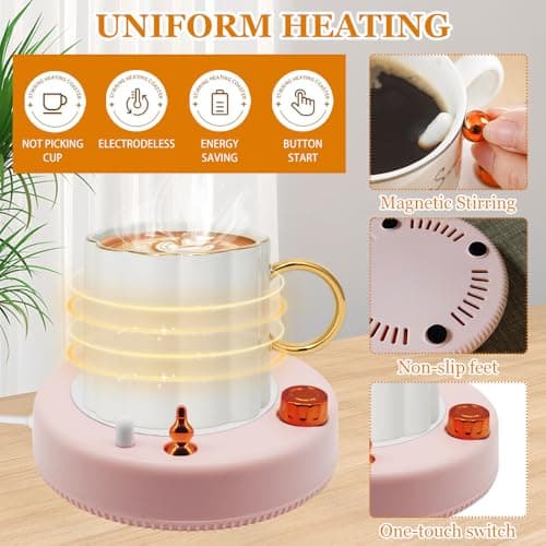 HASAIKA® Chauffe Tasse de Café, USB Coaster Warmer Chauffe-Tasse, Convient pour réchauffer Les Boissons telles Que Le café, Le thé et Le Lait à la Maison ou au Bureau (Rose)