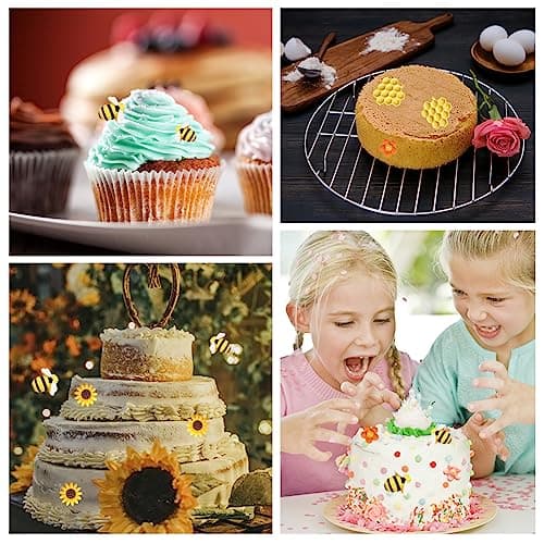 6 Pièces Moules en Silicone 3d Abeille et Fleur Moules à Fondants Rayon de Miel Moule à Chocolat de Bourdon Mini Moules en Silicone Fleurs pour Décoration de Gâteau,Cupcakes Cuisson Bonbons