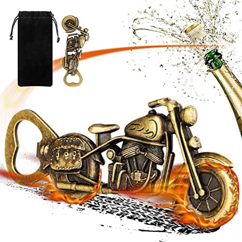 LKKCHER Décapsuleur de Bière Vintage en Forme de Motocyclette, Cadeau pour Homme, Cadeau Papa, Cadeau de Fête des Pères, Cadeau Noel Cadeau Anniversaire Homme pour Lui Papa Petit Ami Mari Grand-Père