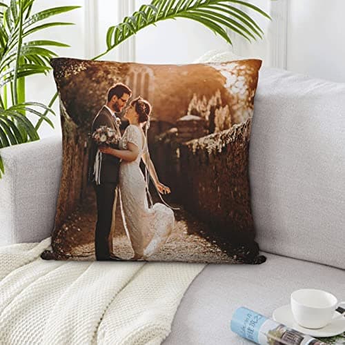 Coussin Personnalisé avec Photo 30x30cm,Personnalisé Oreiller à avec Image/Texte,pour Fille Garcon Anniversaire Noël Saint Valentin Cadeau Les Deux côtés Peuvent Avoir des Designs différents