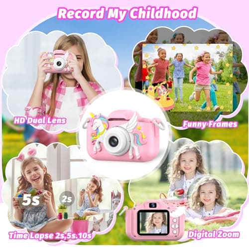 Appareil Photo Enfant, masterbee Appareils Photos Numériques Licorne Jouet pour Enfants 3 à 12 Ans, Cadeau Fille de Noël/d'anniversaire, Enregistreur Vidéo HD 1080p, Caméras Jeu Enfant