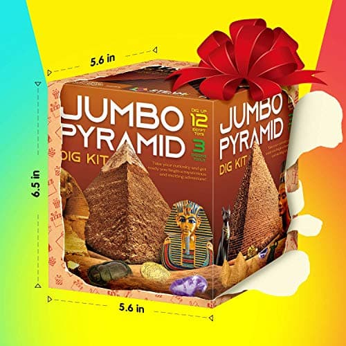 Dr. Daz - Kit jeux egypte fouilles archéologiques pour enfants-Grande pierre precieuse pyramide-Jouet pour enfants 4 5 6 7 8 9 10 ans