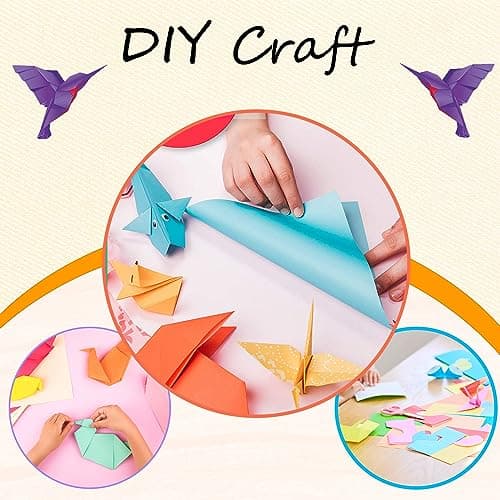 Lot de 300 feuilles de papier origami, 15 x 15 cm, double face (70 g/m2), 20 couleurs, petits carrés de papier origami pour enfants, loisirs créatifs, projets d'artisanat pour enfants et adultes