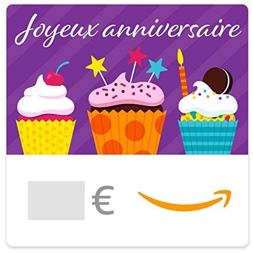 Carte cadeau Amazon.fr - Email -Cupcakes d'anniversaire