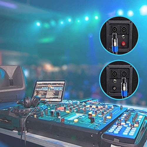 Giyofom Paquet de 2 Câbles Mâles Speakon de 25 Pieds Vers Speakon, de Câble de Haut-Parleur DJ de Calibre 12 AWG Professionnel avec de Verrouillage
