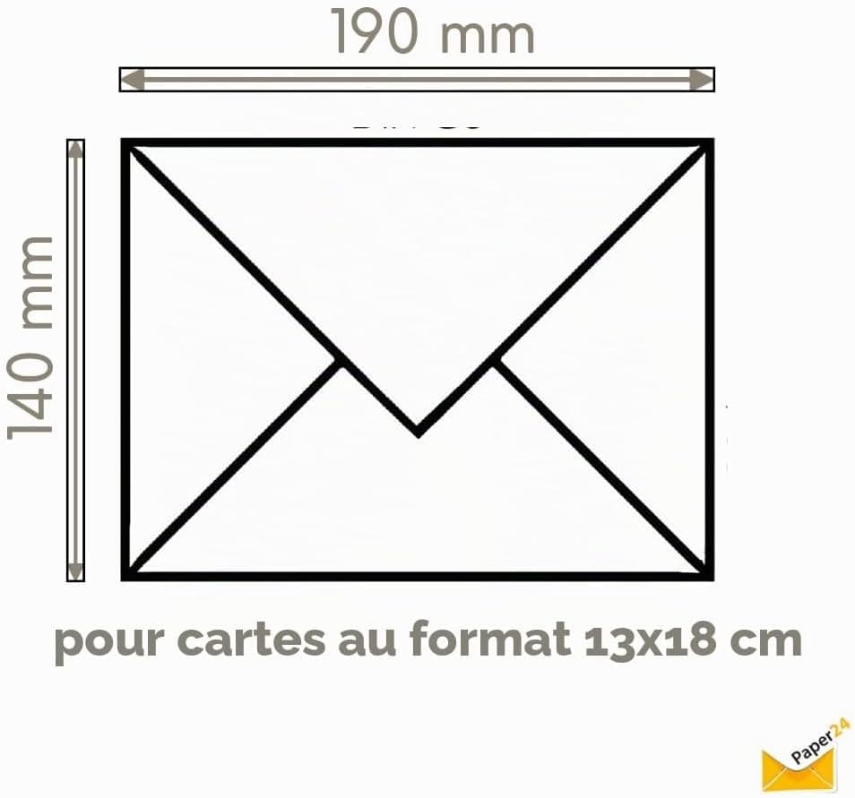 Lot de 25 enveloppes 140 x 190 mm crème pour mariage, anniversaire et cartes de vœux